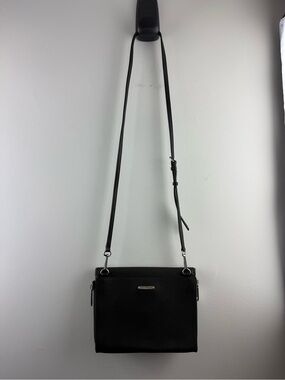 Rebecca Minkoff Marlowe Crossbody Bag Black Saffiano Leather Envelope Clutch EUC